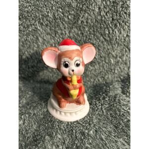 Vintage Christmas Mouse Sax Player Figurine RARE Ucagco